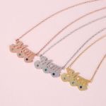 Bortwide Mom with Birthstones Sterling Silver Necklace