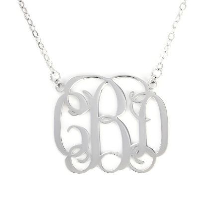 Bortwide Classic Sterling Silver Monogram Necklace