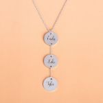 Bortwide Engraved Y-Shape Sterling Silver Necklace