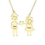 Bortwide Couple Personalized Sterling Silver Necklace