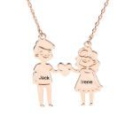 Bortwide Couple Personalized Sterling Silver Necklace