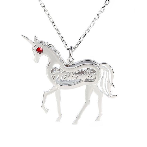 Bortwide Unicorn Personalized Sterling Silver Necklace