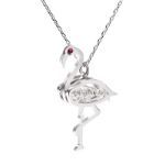 Bortwide Flamingo Personalized Sterling Silver Necklace