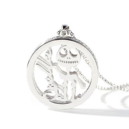 Bortwide Skull Design Personalized Sterling Silver Necklace