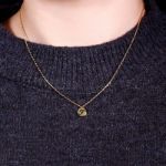 Bortwide Custom Initial Coin Pendant Necklace in Sterling Silver