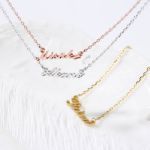 Bortwide Custom Three Tone Fashion Name Necklace in Sterling Silver