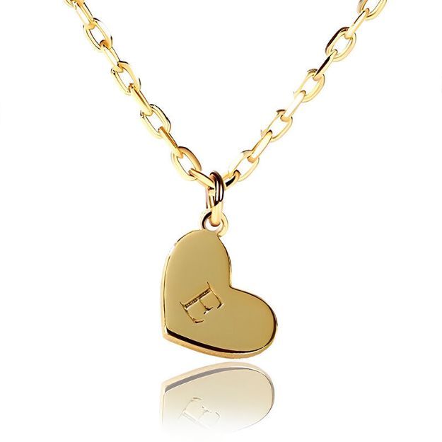 Bortwide Custom Initial Heart Plate Engraved Necklace