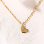 Bortwide Custom Initial Heart Plate Engraved Necklace