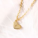 Bortwide Custom Initial Heart Plate Engraved Necklace