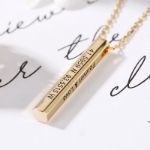 Bortwide "Love Story" Long 3D Bar Necklace