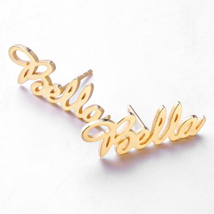 Bortwide "Love Yourself" Personalized Name Stud Earrings