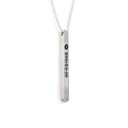 Bortwide Scannable Spotify Code Vertical Bar Stainless Steel Necklace