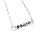 Bortwide Scannable Spotify Code Heart Bar Stainless Steel Necklace