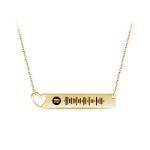 Bortwide Scannable Spotify Code Heart Bar Stainless Steel Necklace