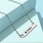 Bortwide Scannable Spotify Code Heart Bar Stainless Steel Necklace