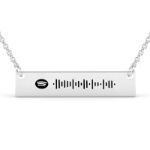 Bortwide Scannable Spotify Code Classic Bar Stainless Steel Necklace