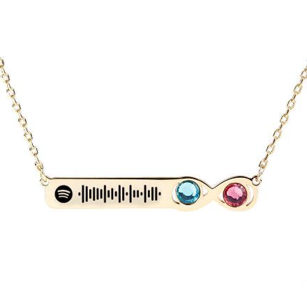 Bortwide Scannable Spotify Code Stainless Steel Necklace With Birthstone