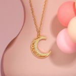 Bortwide Personalized Name Moon Sterling Silver Necklace