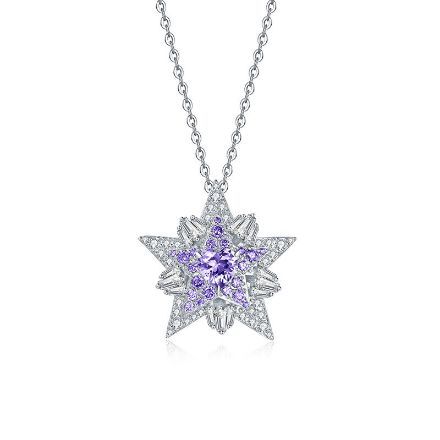 Bortwide "Double Star" Personalized Sterling Silver Necklace