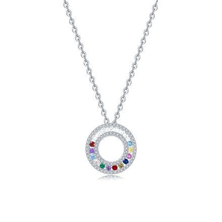 Bortwide "Colorful Day" Personalized Sterling Silver Necklace