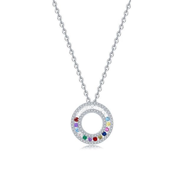 Bortwide "Colorful Day" Personalized Sterling Silver Necklace