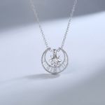 Bortwide Moon&Star Personalized Sterling Silver Necklace