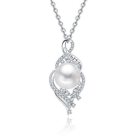 Bortwide "Wonderful Fate" Pearl Personalized Sterling Silver Necklace