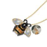 Bortwide "Honey Bee" Personalized Photo Projection Sterling Silver Necklace