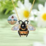 Bortwide "Honey Bee" Personalized Photo Projection Sterling Silver Necklace