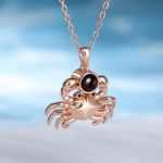 Bortwide "Vivid Crab" Personalized Photo Projection Sterling Silver Necklace