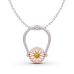 Bortwide "Blooming Daisy" Sterling Silver Personalized Photo Ring (With A Free Chain)