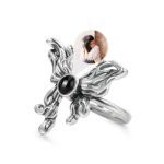 Bortwide "Be Free" Butterfly Personalized Photo Projection Sterling Silver Ring