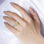 Bortwide Daisy Intertwined Round Cut Sterling Silver Ring