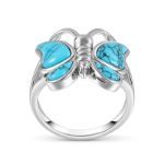 Bortwide "Natural Beauty" Butterfly Design Turquoise Sterling Silver Ring