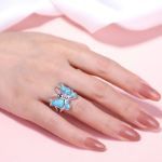 Bortwide "Natural Beauty" Butterfly Design Turquoise Sterling Silver Ring