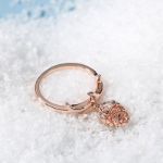 Bortwide "Lucky Acorn" Rose Gold Tone Sterling Silver Dangle Ring