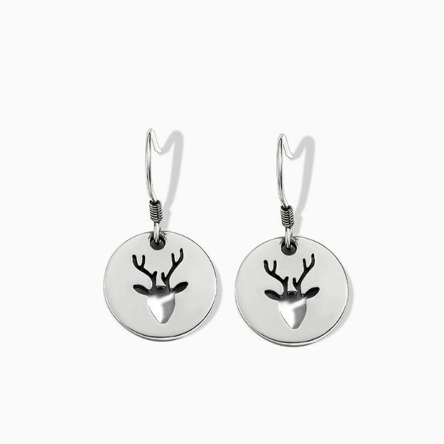 Bortwide "Forest Deer" Sterling Silver Drop Earrings