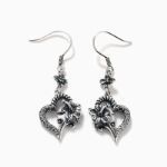 Bortwide "Hibiscus Bloom" Heart Sterling Silver Earrings