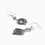 Bortwide "Hibiscus Bloom" Heart Sterling Silver Earrings