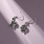 Bortwide "Hibiscus Bloom" Heart Sterling Silver Earrings