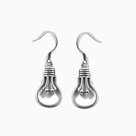 Bortwide "Light Bulb" Quirky Sterling Silver Earrings