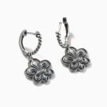 Bortwide "Fleur-De-Lis" Flower Sterling Silver Drop Earrings