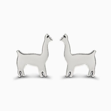 Bortwide "Dainty Alpaca" Sterling Silver Stud Earrings