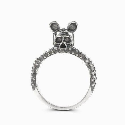 Bortwide "Octopus Mouse" Skull Sterling Silver Ring