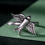 Bortwide "Flying Swallow" Bird Sterling Silver Ring