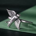 Bortwide "Flying Swallow" Bird Sterling Silver Ring