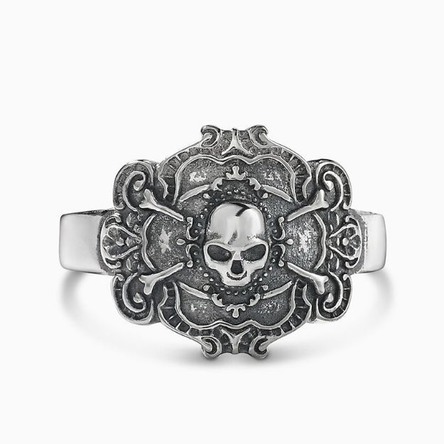 Bortwide "Gothic Style" Skull Design Sterling Silver Ring