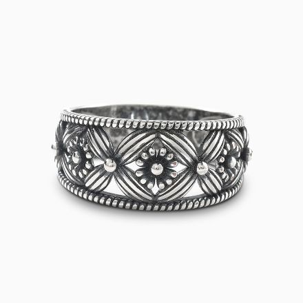 Bortwide "Flowers Bloom" Sterling Silver Women's Band