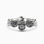 Bortwide "Rose Flower" Skull Sterling Silver Ring