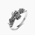 Bortwide "Rose Flower" Skull Sterling Silver Ring